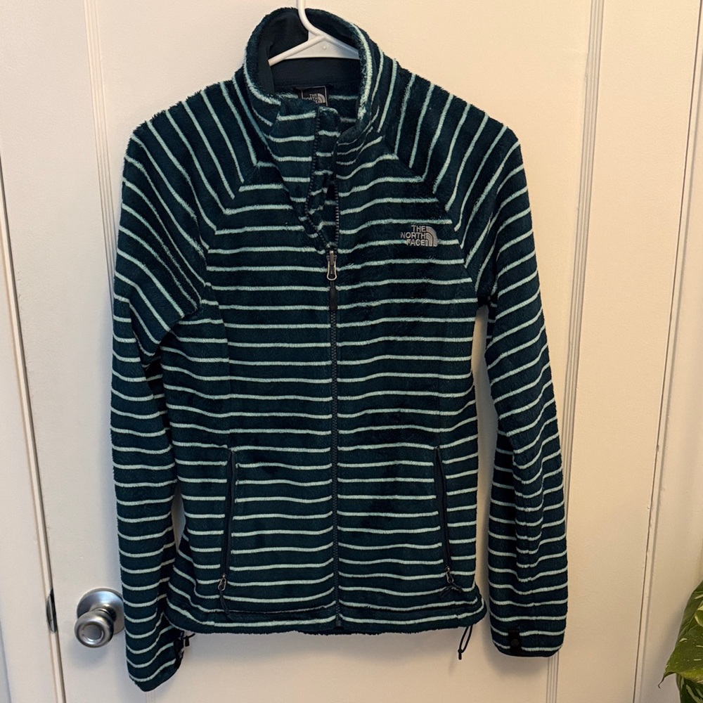 The North Face Teal Striped Zip Jacket